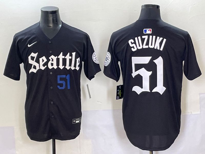 Men 2025 Seattle Mariners #51 Suzuki Five generations Joint Name Nike MLB Jersey style 4->seattle mariners->MLB Jersey